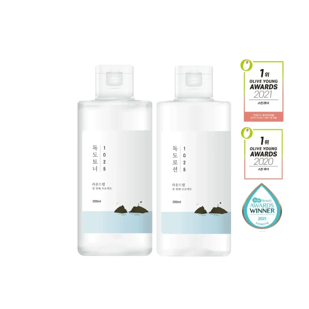 Round Lab - 1025 Dokdo Toner + Lotion - Moisturizing and Soothing Care Kit - 200ml + 200ml