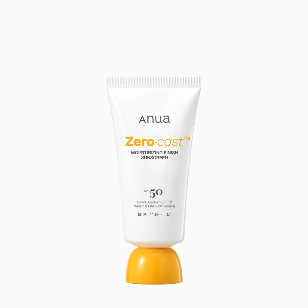 Anua - Zero-Cast Moisturizing Finish Sunscreen SPF50 PA++++ - Moisturizing Sunscreen without White Film - 50ml